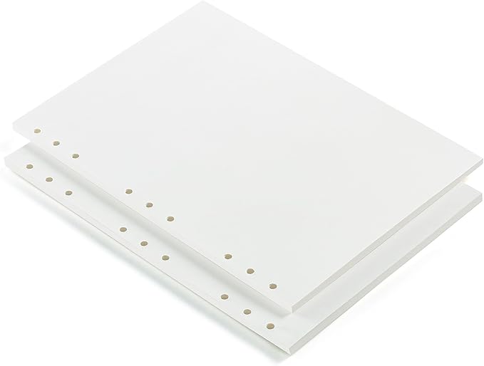 90 Sheets Blank Planner Refill Paper, 255x180mm, 9 Holes Inserts Papers B5 Loose Leaf Notebook Thick Sketch Paper for Drawing & Writing