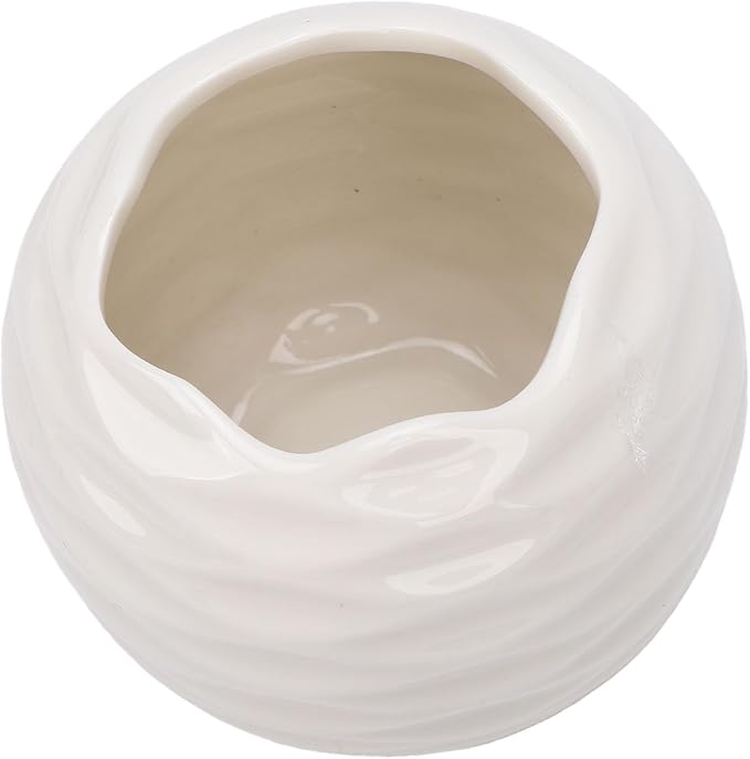 MAVIS LAVEN Nordic Ceramic Candle Holder Minimalist Tea Light Holder Hand Cast Texture for Scented Candles Ceramic Bowl for Living Room Dining Table Bedroom Holiday Decor (White)