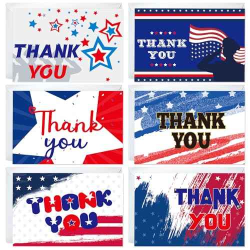 Veterans Day Thank You Cards Patriotic Greeting Cards Memorial Day Independence Day Thank You for Your Service Notes 24Pcs