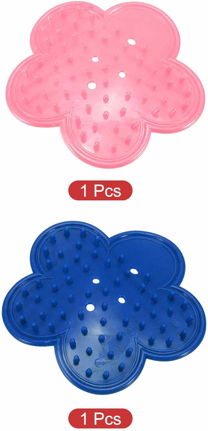 HARFINGTON 2pcs Rose Thorn Stripper Tool Set 4.7" PVC Flower Thorn Leaf Remover Flower Stem and Leaf Stripping for Gardening Home Florist Arrangement, Blue Pink