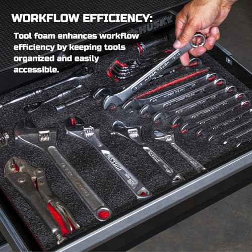 ONREVA Tool Box Foam, 4Pack 16x12x1 inch, Foam Inserts for Cases, Polyethylene Storage Sheets for Toolbox Hard Case, Tool Shadow Insert, Kaizen Organizer Sheet