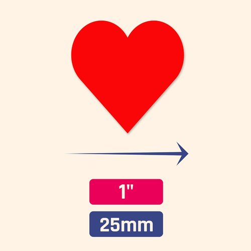 Red Heart Stickers Labels - 1200 Pack | 1-Inch Size - Perfect for Crafts and Gifts