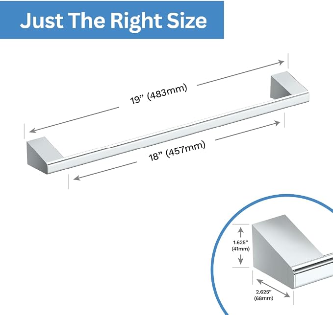 Gatco 5651 A-Line Towel Bar, 18 Inch, Chrome