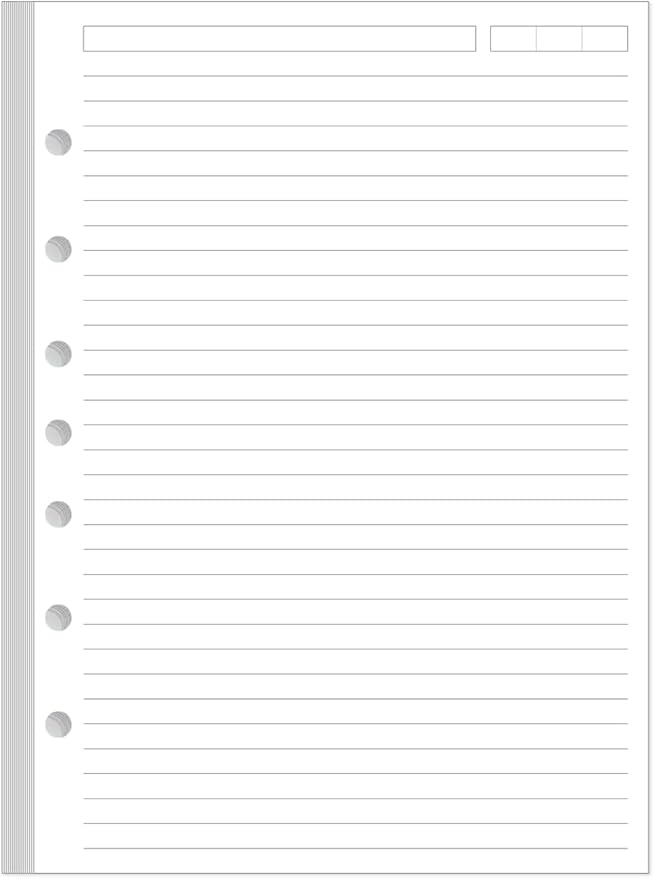 7-Hole Lined Paper Refills for Mini Binder - 100 Sheets/200 Pages Loose Leaf Line Paper, 100gsm Ruled White Pages, Desk Size 4, 5.8" x 8.5"