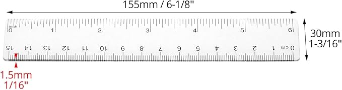 QWORK 6 Inch Rulers Bulk Clear Plastic Flexible Rulers with Inches and Centimeters, 100 Pcs Anti-Break Small Straight Ruler, School Office Supplies
