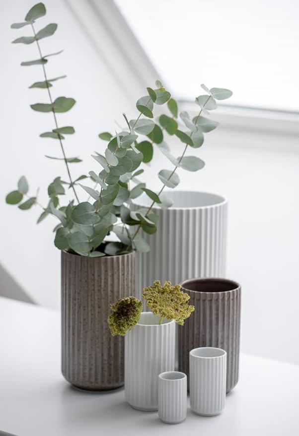 Lyngby Porcelain Vase, White, 9.8" H x 5.9" D, Designed by Karakter Copenhagen, Gift Box Included