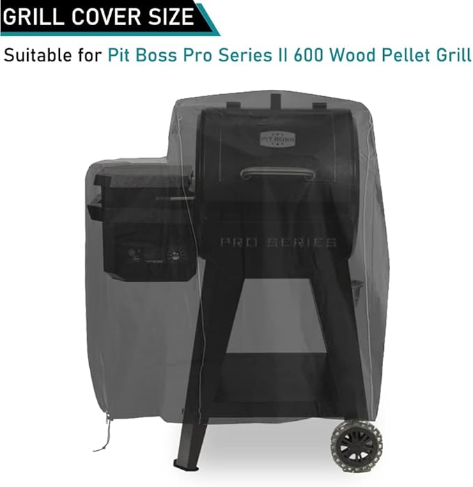 ZJYWSCH Grill Cover for Pit Boss Pro Series II 600 Wood Pellet Grill Smoker PB600PS1 600D Heavy Duty Waterproof Pit Boss 600 Grill Cover