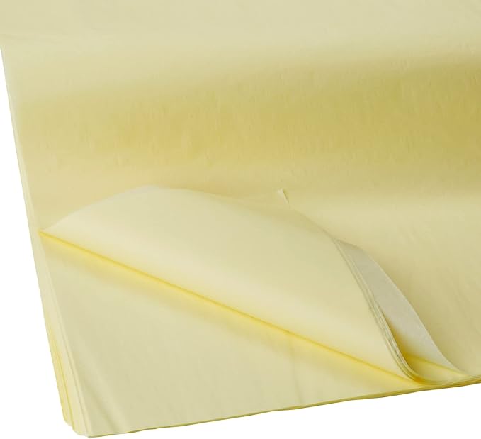 Jillson Roberts Bulk 20 x 30 Inches Recycled Tissue, Pastel Yellow, 480 Unfolded Sheets (BFT43)