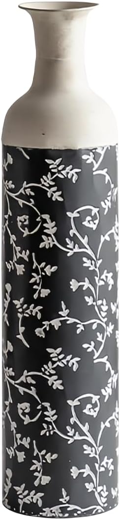 Decorative Rustic Iron Vase,23 inches 28 inches 30 inches Tall Large Metal Floor Vase,Farmhouse Vintage Floweral Vase for Living Room Home Decoration (Blue 1)
