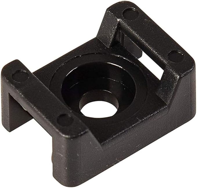 GTSE 100 Pack Of Black Screw Mounts, Zip Ties Up To 0.2" Wide, Saddle Type Zip Tie Anchors
