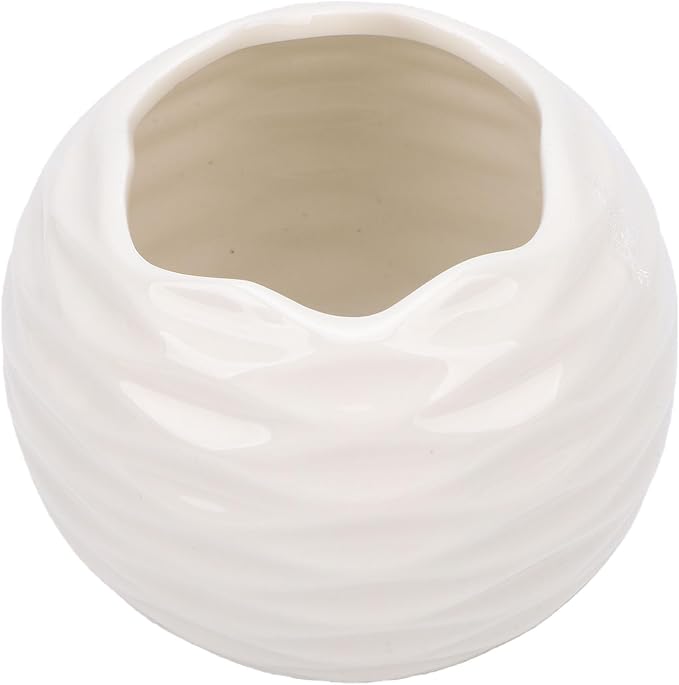 MAVIS LAVEN Nordic Ceramic Candle Holder Minimalist Tea Light Holder Hand Cast Texture for Scented Candles Ceramic Bowl for Living Room Dining Table Bedroom Holiday Decor (White)