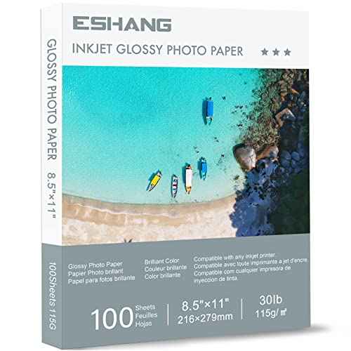 Glossy Thin Printer Paper 8.5x11 Inches 100 Sheets for DIY Chip Bag and Custom Party Favors 30LB