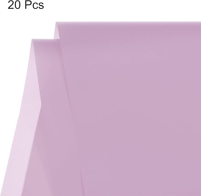MECCANIXITY Flower Wrapping Fog Paper 22.8x22.8 Inch Waterproof Matte Floral Wrapping Paper for DIY Crafts, Gift/Gift Box Packaging Light Purple 20 Pcs