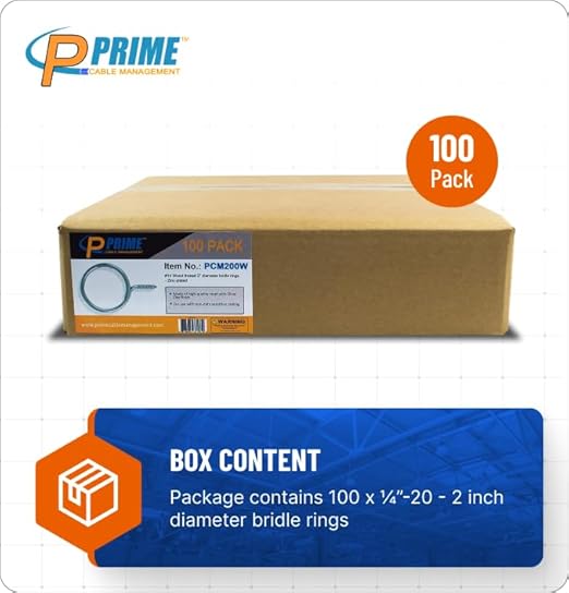 Cable & Wire Support Heavy Duty 2 Inch Threaded Bridle Rings Wood Screw, Cable Ring Hangers for Low Voltage Cable Management