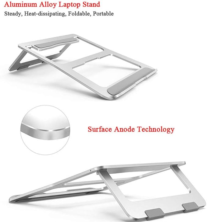 Soke-Six Laptop Stand,Aluminum Portable Foldable Laptop Support Stand Holder Desk Table Mobile Phone Stand for iPad MacBook Pro Air Notebook
