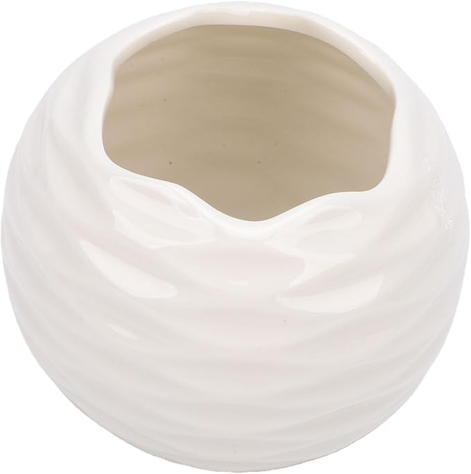 Scented Candle Holder, Ceramic Nordic Minimalist Holder, Hand Cast Texture Heat Proof Candle Stand with Durable Design, Ideal for Living Room, Dining Table & Bedroom Decor (White)