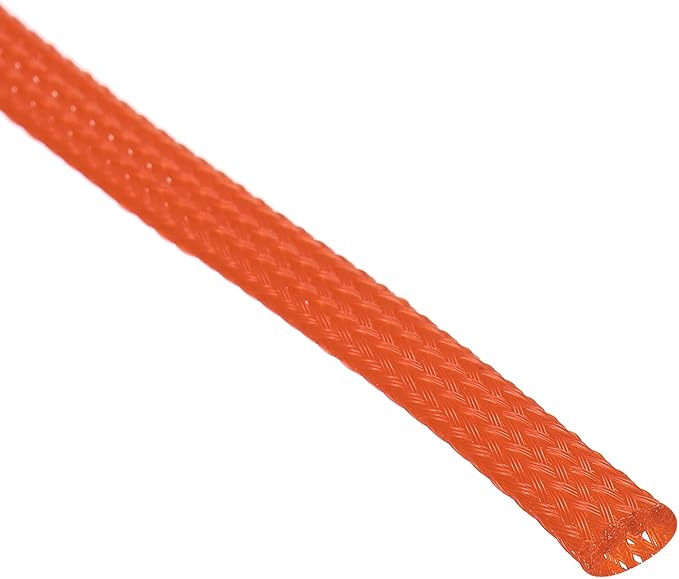 uxcell PET Expandable Sleeving 20ft 1/4" Orange Cable Management Sleeve Cord Organizer for Wrap Protect Cable