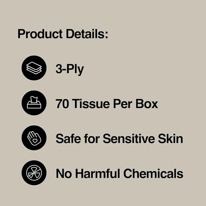 Green Generation Bamboo Facial Tissues Cube Boxes - 3-Ply, 70 Sheets/Box, 12 Multicolor Face Tissue Boxes, 840 Unscented Organic Soft Paper Facial Tissuefor Daily Use - Hypoallergenic,FSC Certified