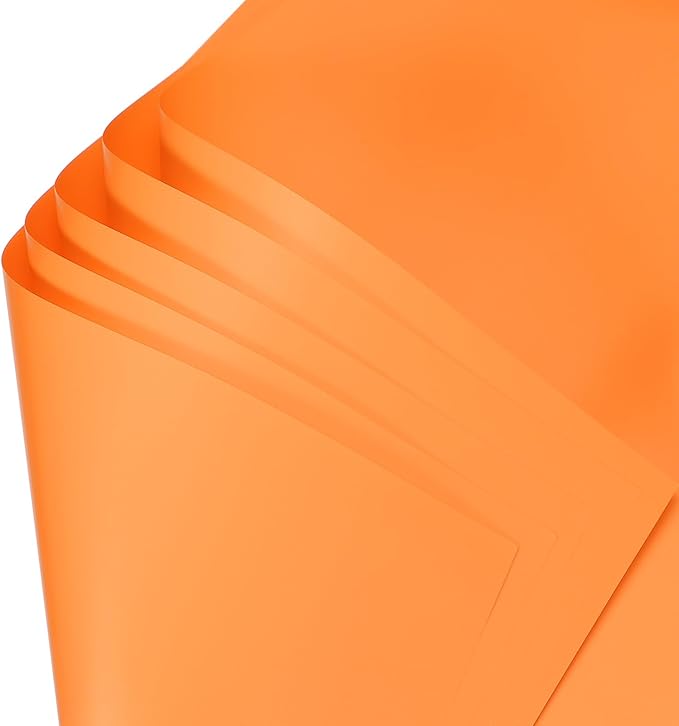 uxcell 60 Sheets Flower Wrapping Paper, 21.5" x 21.5" Waterproof Floral Bouquet Wrapping Papers Florist Supplies for Wedding Party Gift Packaging DIY Crafts, Orange