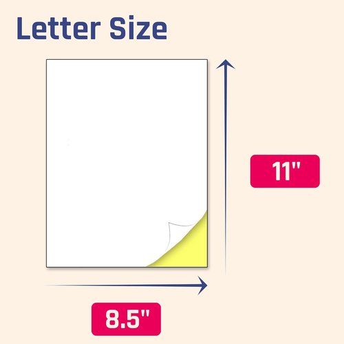 Printable White Sticker Paper by [Brand Name] - 30 Sheets, Matte Finish for Laser & Inkjet Printing | Letter Size (8.5" x 11")