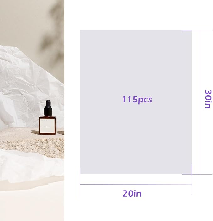 Simetufy 115 Sheets Large 20 x 30 Inch White Tissue Paper for Gift Bags, Archival Bulk for Textiles, Clothing Storage