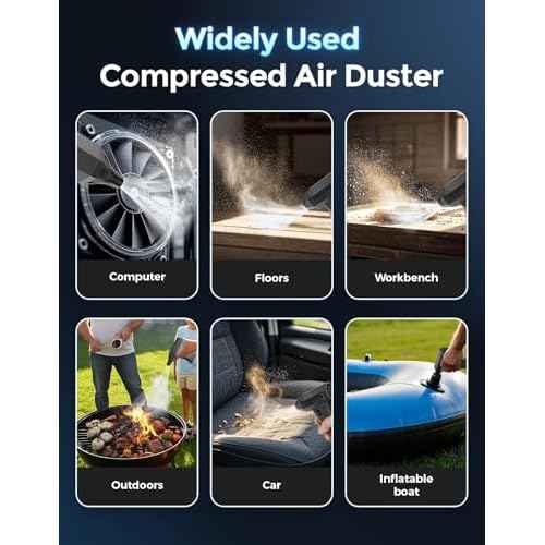 Compressed Air Duster,300000RPM Super Power Air Duster Portable Electric Air Blower,Replace Canned Air,Cordless Duster Cleaning Kit for Computer, Keyboard, Home, Outdoor and Car