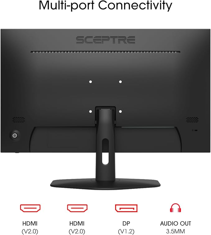 New! Sceptre 27-inch Gaming Monitor 100Hz 1ms DisplayPort HDMI x2 100% sRGB AMD FreeSync Build-in Speakers, Eye Care Frameless Machine Black 2025 (E275W-FW100T Series)