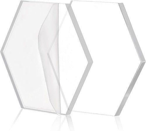 BENECREAT Clear Acrylic Sheets - 24PCS Hexagon 1.9x1.7" for Picture Frame Replacement & DIY Projects, 3mm Thick