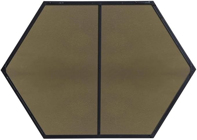 Elegant Decor Eternity 34" x 24" Hexagonal Metal Frame Mirror in Black