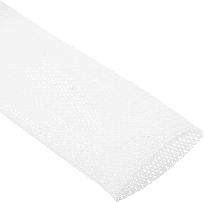 uxcell Expandable Sleeving,2 3/8-inch 10ft Cable Sleeve, White