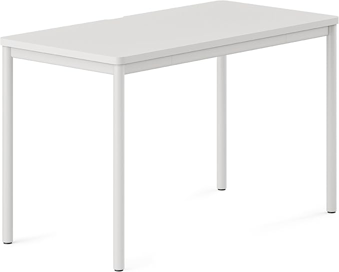 Branch Daily Desk - Functional at Home Office Desk with Effortless Assembly, Timeless Design, Rounded Corners, and Built-in Cable Notch - 36” W x 28.5” H x 24” D - White Work Table