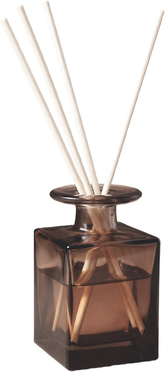 150ml 5oz Square Amber Glass Diffuser Bottles Empty Refillable Aromatherapy Jar Essential Oils Bottles Use for DIY Fragrance Replacement Diffuser Sets (Not Included Sticks)