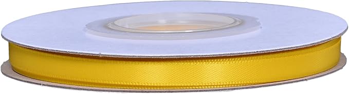YAMA Yellow Double Faced Satin Ribbon 1/4 Inch 25 Yards Yellow Ribbon for Gift Wrapping Crafts Hair Bows Wedding Party Decoration
