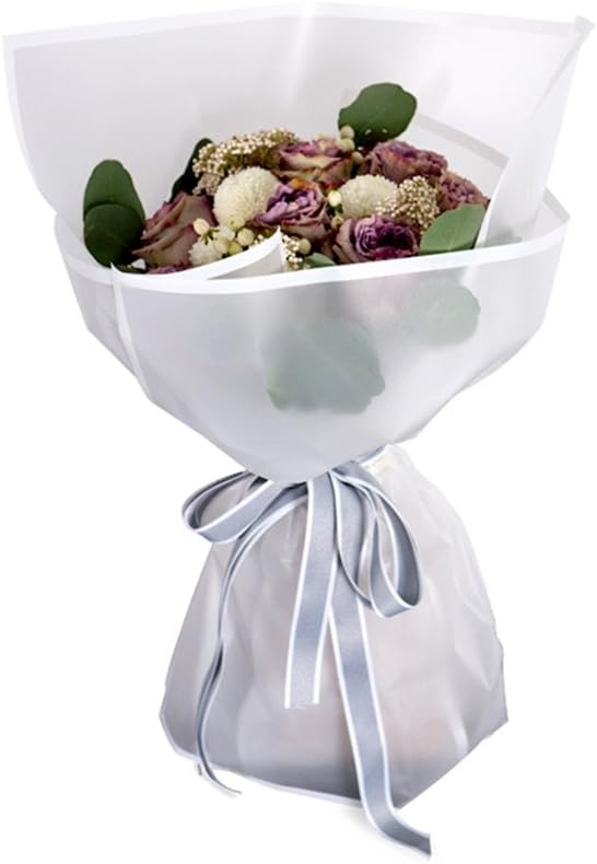 BBJ WRAPS Frosted Flower Wrapping Paper White Lines Gift Packaging Florist Bouquet Supplies 20 Counts (Blue)