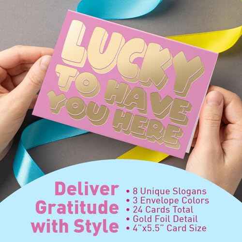 S&O Employee Appreciation Cards for Coworkers - 8 Designs - Assorted Thank You Cards with Envelopes - For Office Staff Recognition, Work Anniversary & Gratitude - Staff Appreciation, 4x5.5¡±
