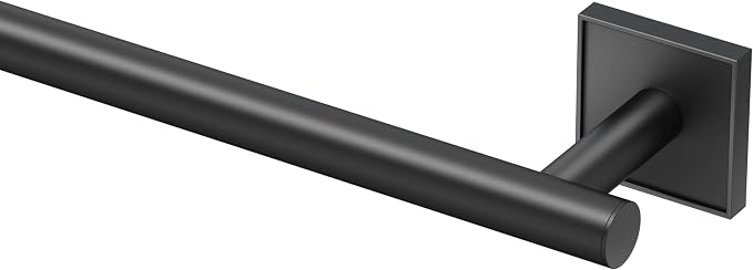 Gatco 5610MX Mode Wall Mounted Towel Bar, 24-Inch Matte Black Bathroom Towel Holder, Modern Bath Towel Rack for Hand Towels, Bath Towels & Guest Bathroom Organization, Contemporary Bathroom Hardware