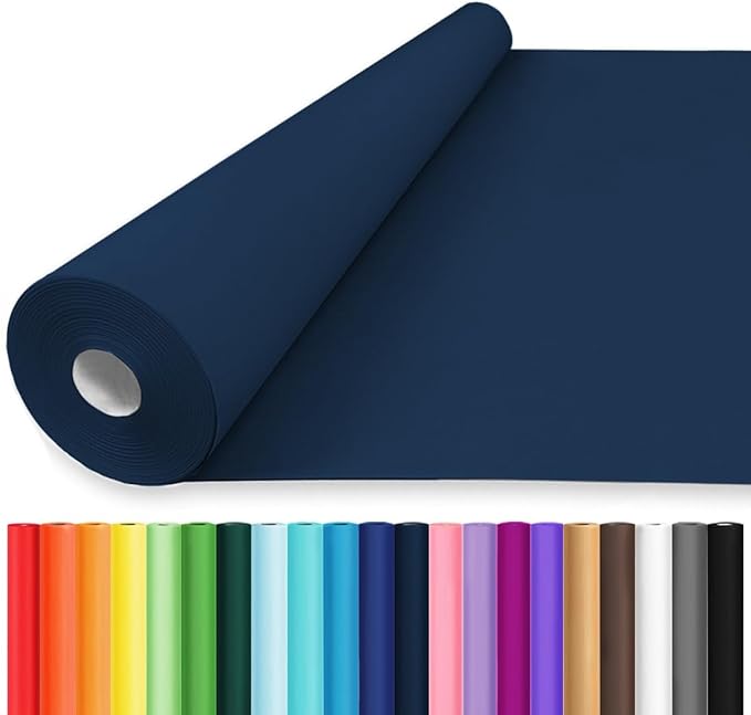 Vanhench 24"x1500"(125') Navy Blue Wrapping Paper, Birthday Wrapping Paper, Solid Color Art Kraft Craft Paper for Gift Wrapping, Birthday, Bouquet Flower Crafts Packing Poster Bulletin Board Paper