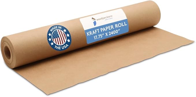 Craft Paper Roll, 17.75 x 2400 Inches Brown Kraft Paper, Eco-Friendly, Ideal for Bulletin Boards, Wrapping, Shipping