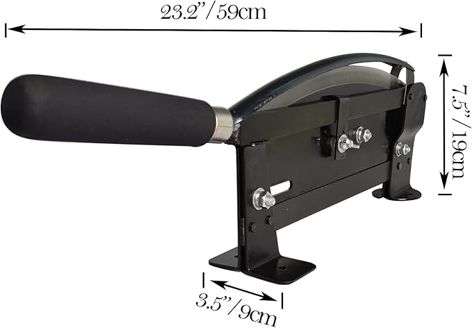 Professional Flower Stem Cutter, Large Floral Processing Tool Kit with 14-Inch Carbon Steel Blade, Rose Thorn Removal Tool, Table Mounted with Safety Latch.