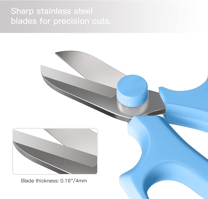 Housolution Flower Scissors, Strong Floral Shears, Premium Steel Garden Pruning Shears Floral Fruits Leaf Scissors Hand Pruner Snip Trimming Tool for Gardening Flower Arrangement, Light Blue