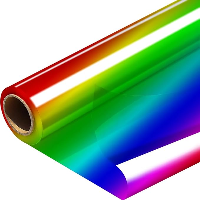 PerkHomy Colored Cellophane Wrap Roll 16" x 100' 3 Mil Thick Cellophane For Gift Basket Treats Goodie Wrapping Craft Flower Bouquet Plastic (Rainbow, 100ft (16in Width))