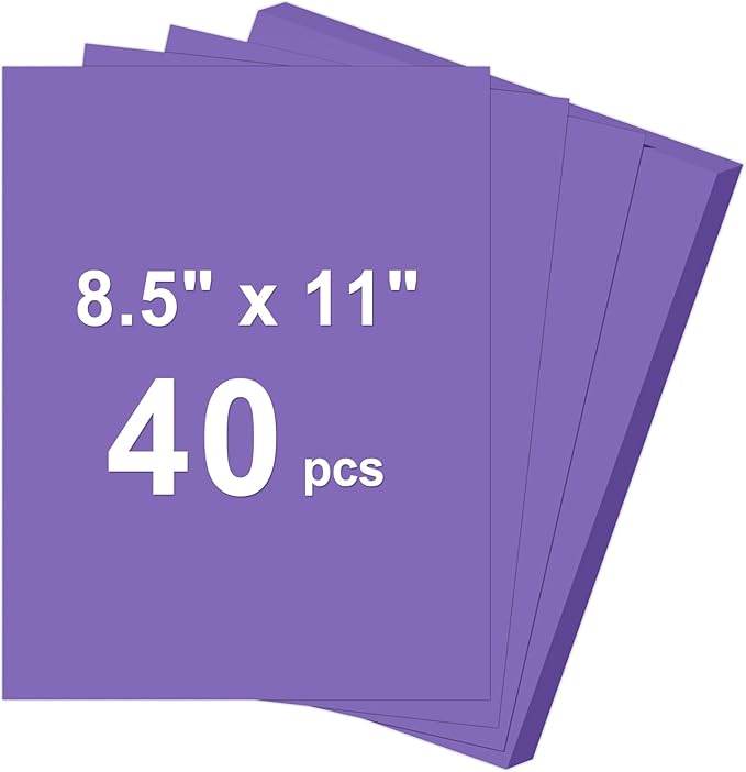 40 Sheets Cardstock 8.5x11, 65lb Dark Purple Card Stock, Construction Paper, 180gsm Thick Printer Paper for Printing, Painting, Card Making, Kids School Supplies,Party Decorations