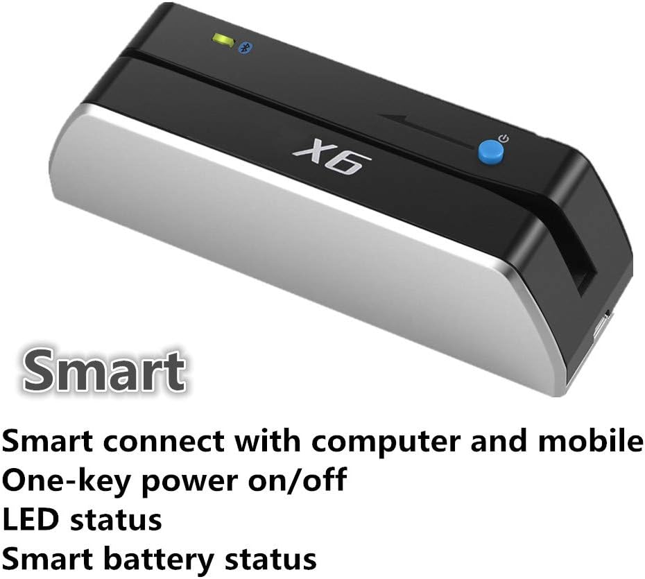 Skiennix Bluetooth USB Card Reader - Mini Portable 3 Tracks Writer & Encoder