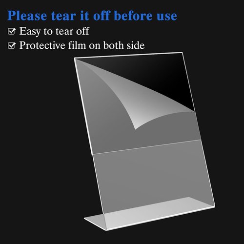 Clear Acrylic Sign Holder 8.5 X 11 - L Shape Display Stand for Office & Home | 12 Pack