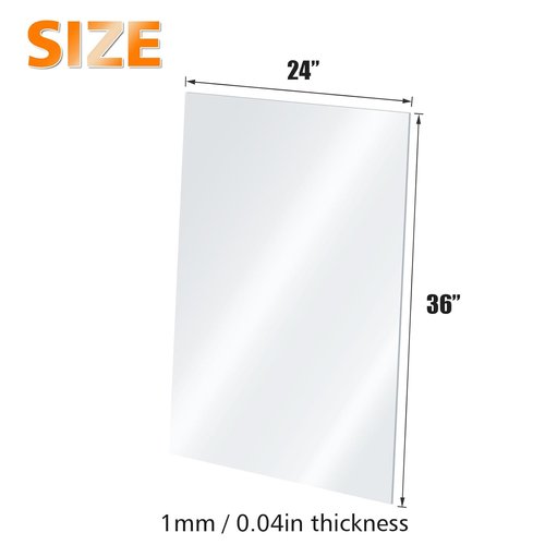 Egofine Plexiglass Sheets - Clear Acrylic Sheets 24x36” | 0.04” Thickness for Crafting & DIY Projects