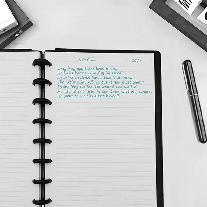 A5 TUL Discbound Lined Refill Paper, Junior Size 8 Disc Disbound Notebooks, 100Sheets/200Pages, 100gsm White Paper, 5.8'' x 8.2''