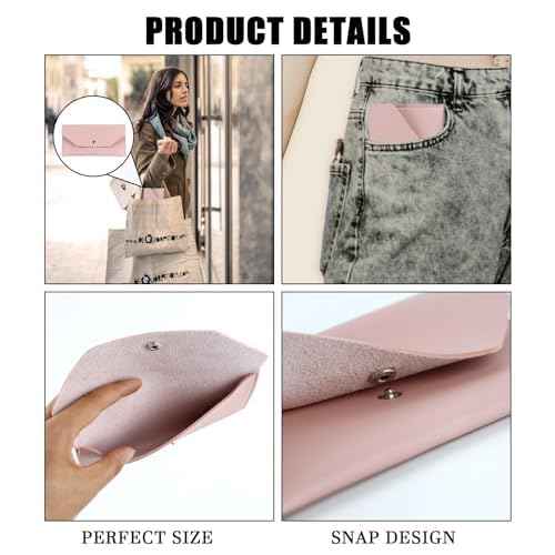 Cash Envelope Wallet, Reusable Envelope Wallet, Men's and Women's Genuine Leather Cashs Wallets, Money Envelopes for Cashs for Bill Planner£¨Pink£©