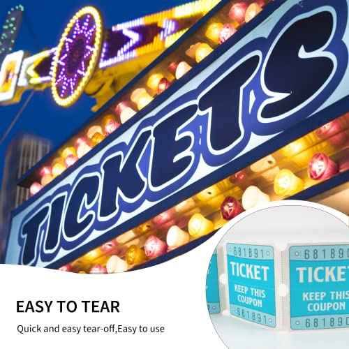 L LIKED Raffle Tickets Double Roll 2000 Tickets Consecutively Numbered 50/50 Raffle Tickets for Event Party Prize Drawing Perforated Stubs (Easy Read Blue)