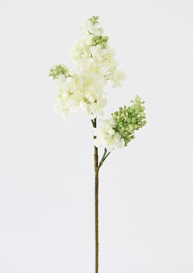 Afloral Fake Flowers Lilacs in Cream - 25"