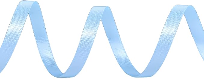 YAMA Light Blue Double Faced Satin Ribbon 1/4 Inch 25 Yards Baby Blue Ribbon for Gift Wrapping Crafts Hair Bows Wedding Party Decoration